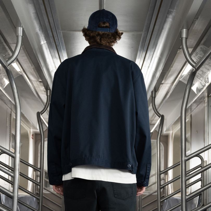 мъже Dickies Яке на Джейк Хейс, измито от камъни Айзенхауер stonewashed ink navy (sik) облекло R2PH8988