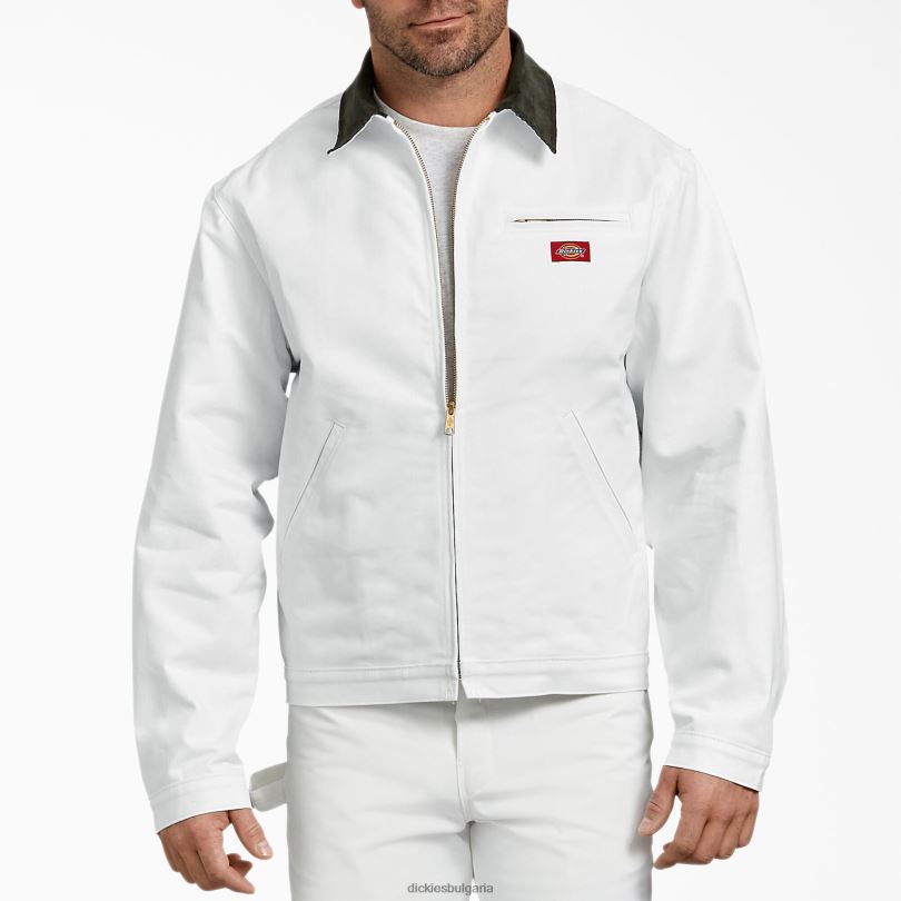 мъже Dickies сако с фланелена подплата на художник бяло (wh) облекло R2PH81061