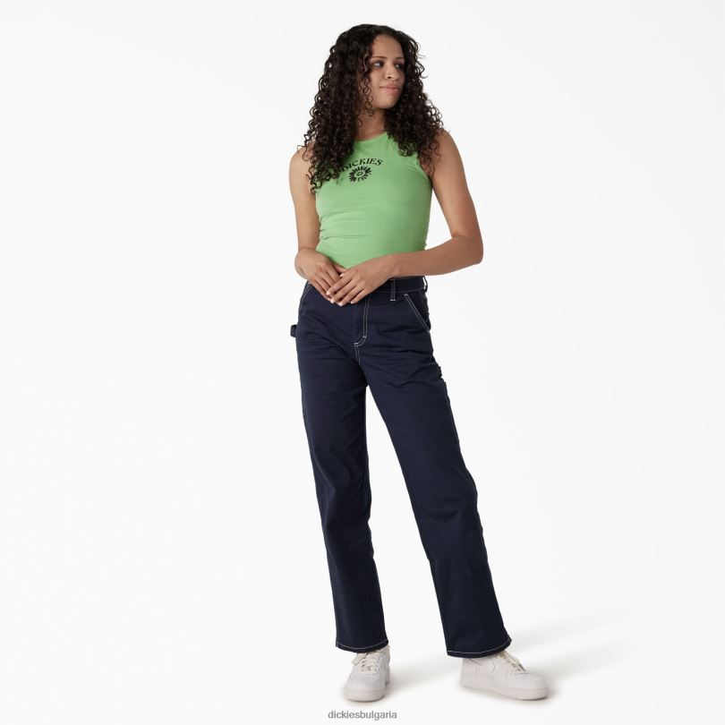 Жени Dickies графичен изрязан потник ябълка мента (ar2) облекло R2PH82111