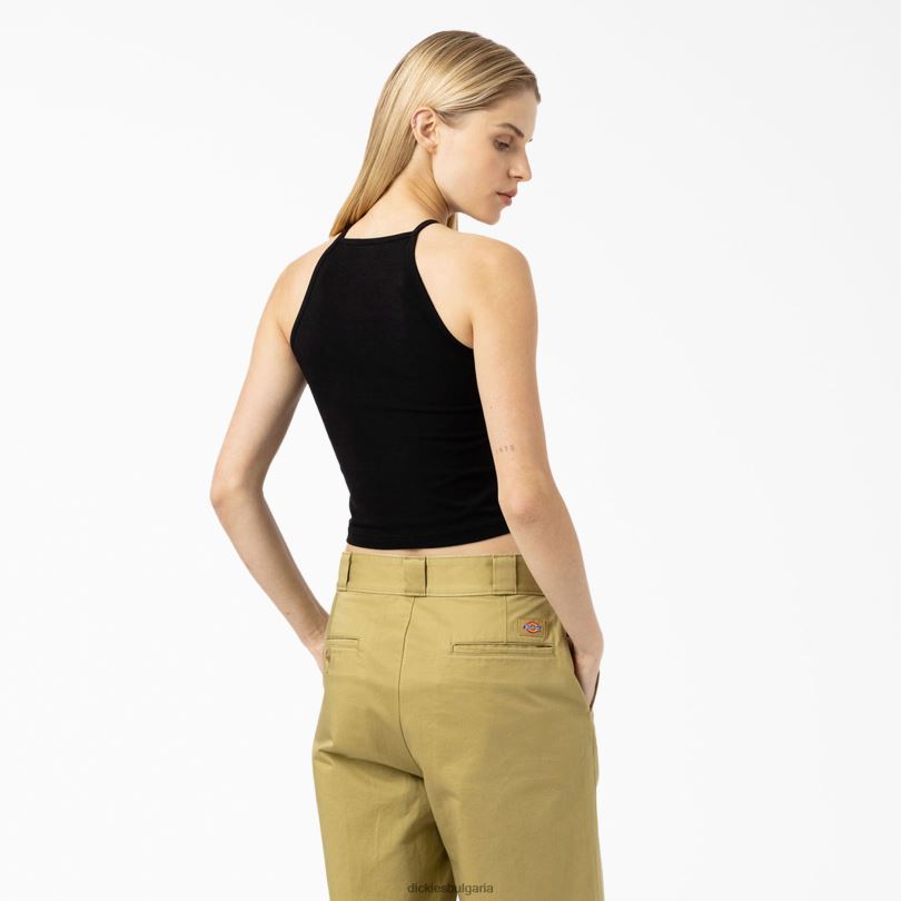 Жени Dickies скъсен потник с верига езеро черно (bk) облекло R2PH82140