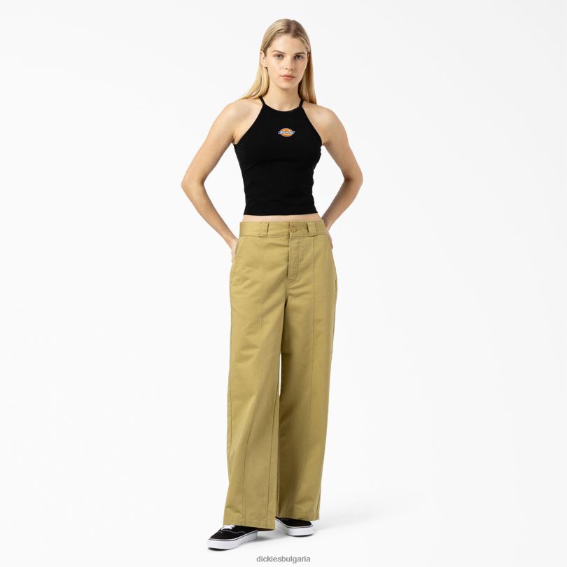 Жени Dickies скъсен потник с верига езеро черно (bk) облекло R2PH82140