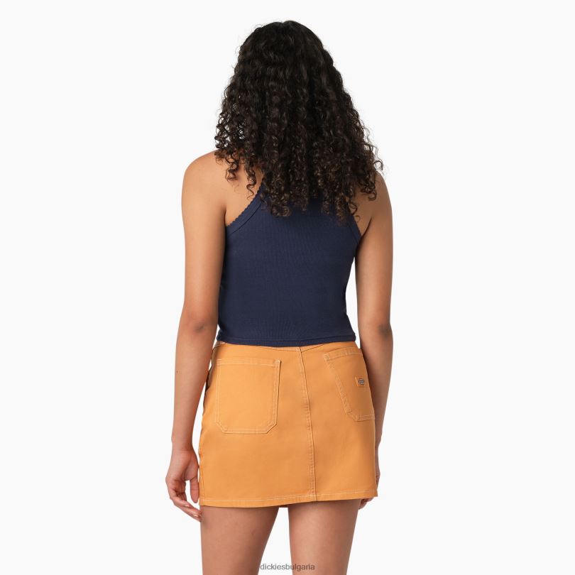 Жени Dickies съкратен потник от плетена ребра мастило синьо (ik) облекло R2PH82083