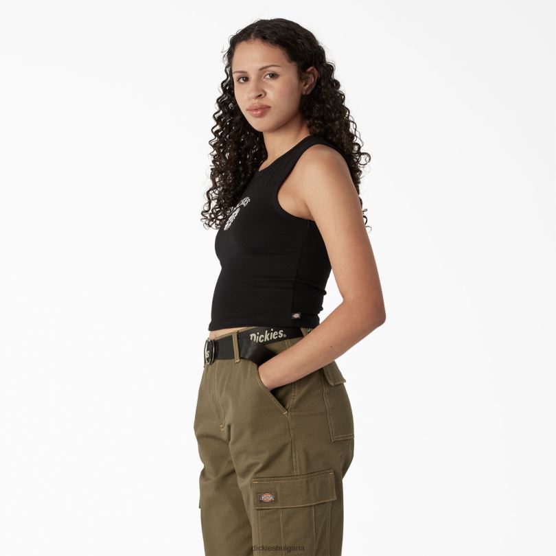 Жени Dickies графичен изрязан потник черно (kbk) облекло R2PH82112