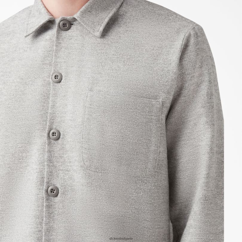мъже Dickies Риза с дълъг ръкав от 1922 г изплакнато сребро (rsv) облекло R2PH8935