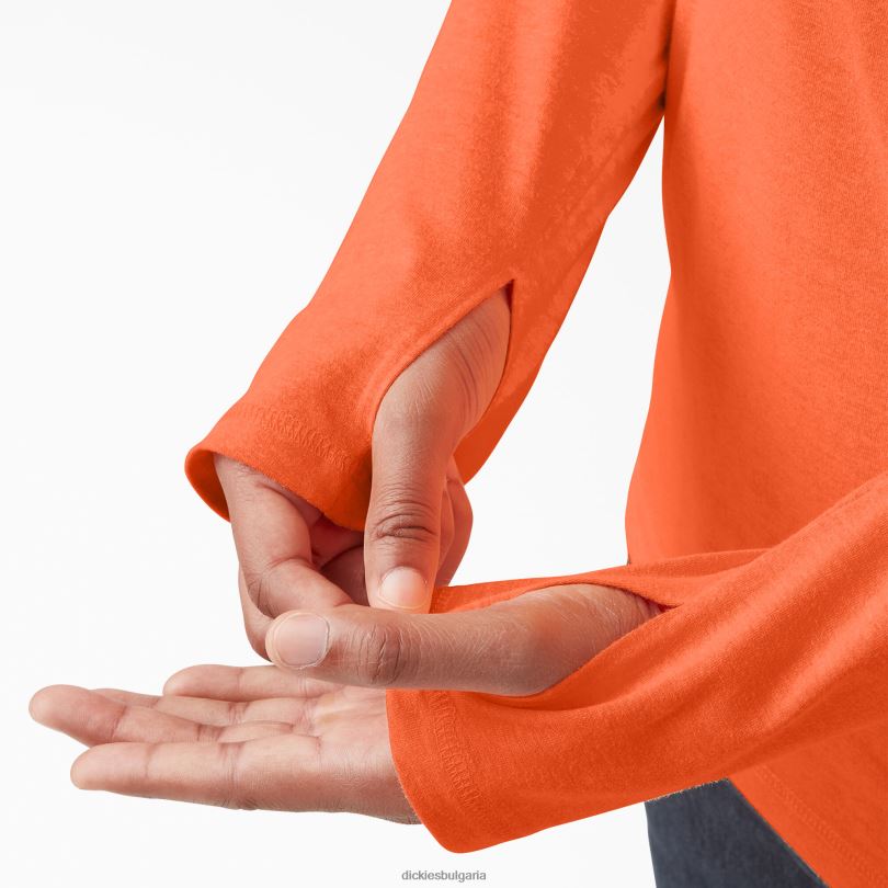 мъже Dickies слънчева тениска с охлаждащо действие ярко оранжево (бод) облекло R2PH8651