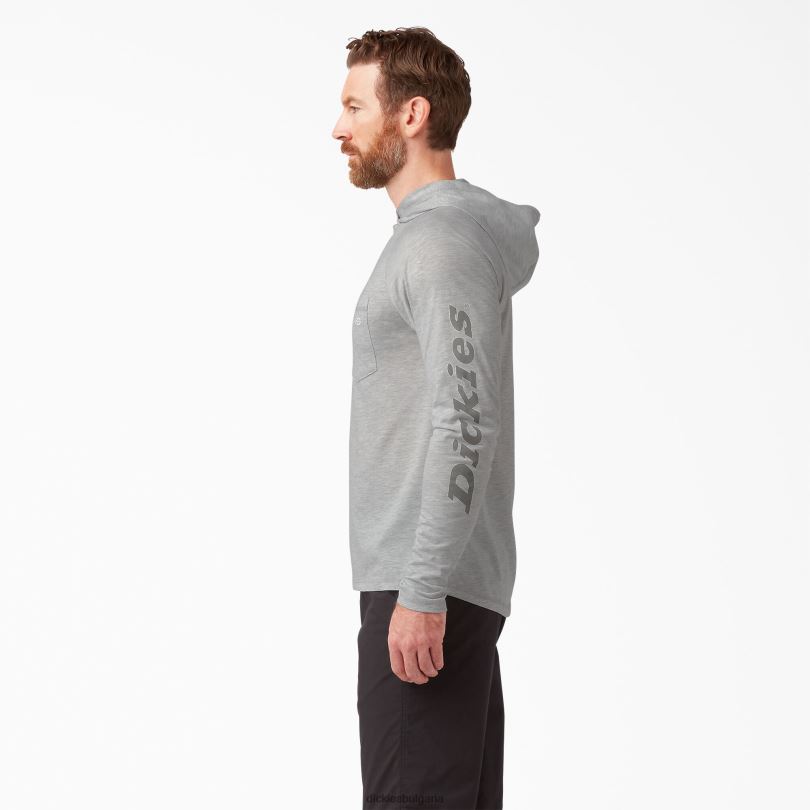 мъже Dickies слънчева тениска с охлаждащо действие пепеляво сиво (ag) облекло R2PH8650