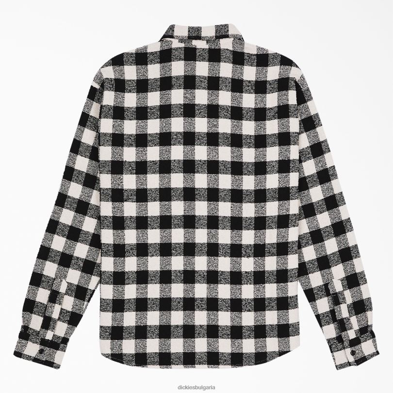 мъже Dickies риза от туид на церемонията по откриването черно бяло каре (awp) облекло R2PH8937