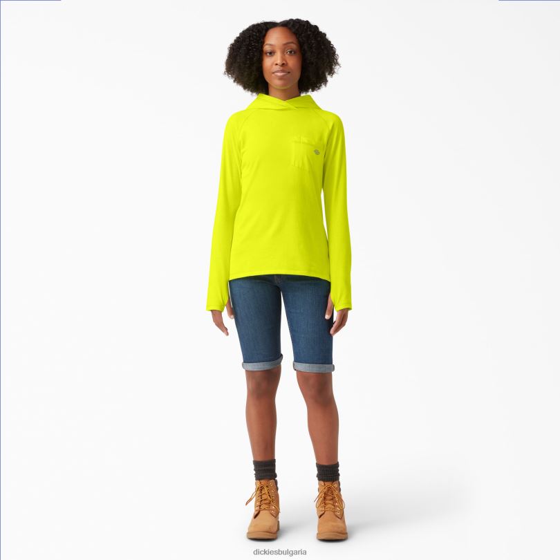 Жени Dickies слънчева тениска с охлаждащо действие ярко жълто (bwd) облекло R2PH81660