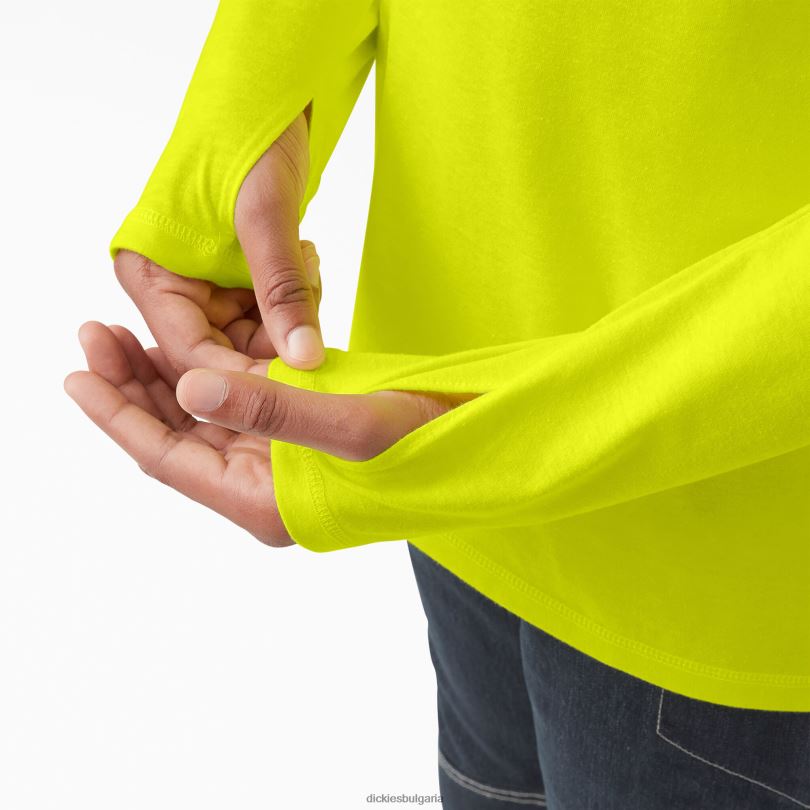 мъже Dickies слънчева тениска с охлаждащо действие ярко жълто (bwd) облекло R2PH8652