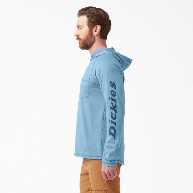 мъже Dickies слънчева тениска с охлаждащо действие прашно синьо (dl) облекло R2PH8653