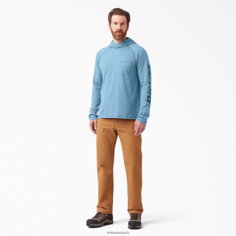 мъже Dickies слънчева тениска с охлаждащо действие прашно синьо (dl) облекло R2PH8653