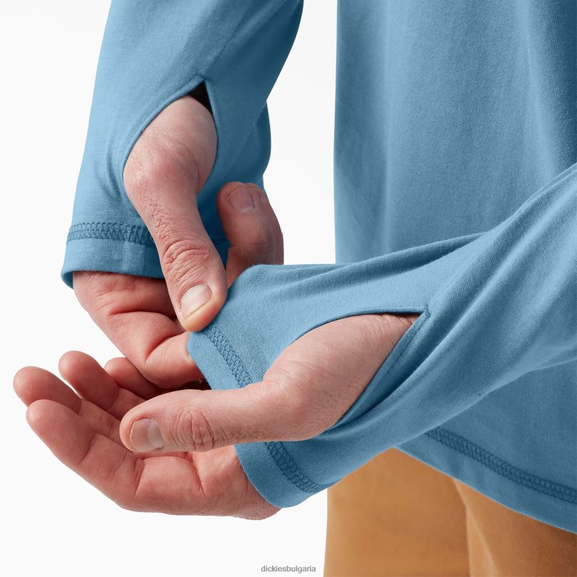 мъже Dickies слънчева тениска с охлаждащо действие прашно синьо (dl) облекло R2PH8653