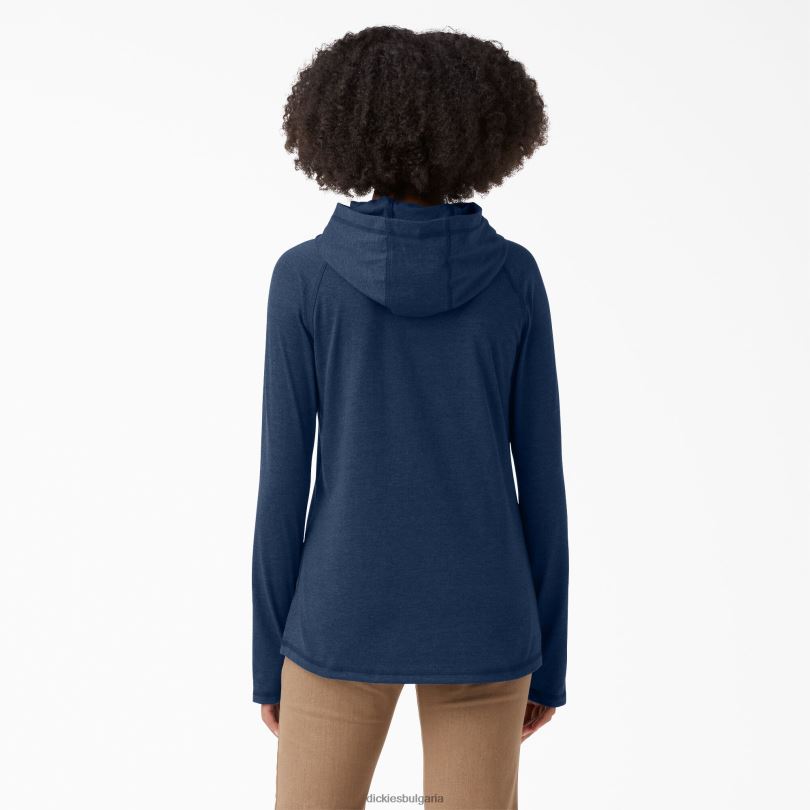 Жени Dickies слънчева тениска с охлаждащо действие тъмно синьо хедър (dnh) облекло R2PH81661