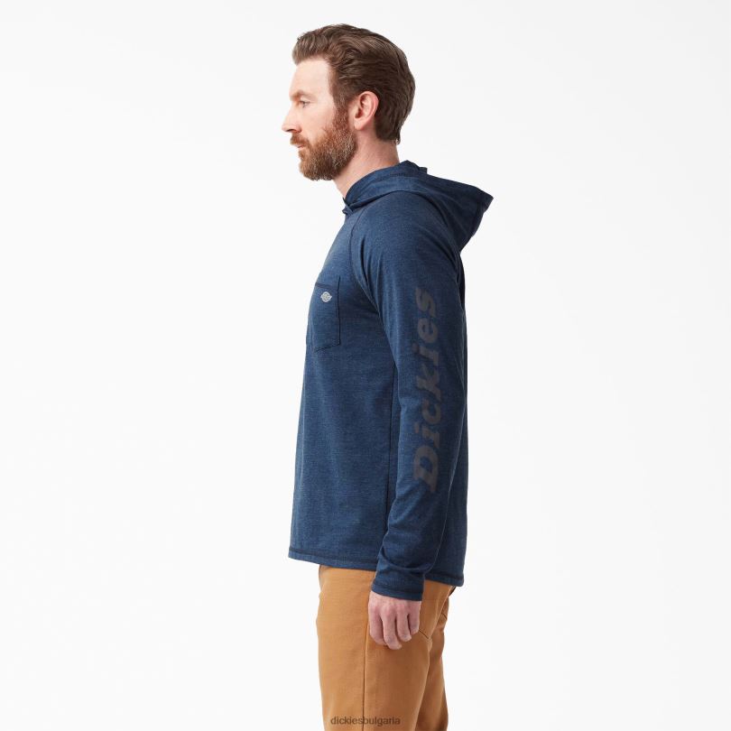 мъже Dickies слънчева тениска с охлаждащо действие тъмно синьо хедър (dnh) облекло R2PH8654