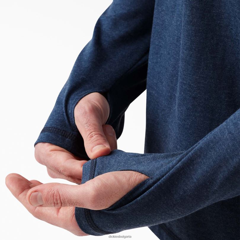 мъже Dickies слънчева тениска с охлаждащо действие тъмно синьо хедър (dnh) облекло R2PH8654