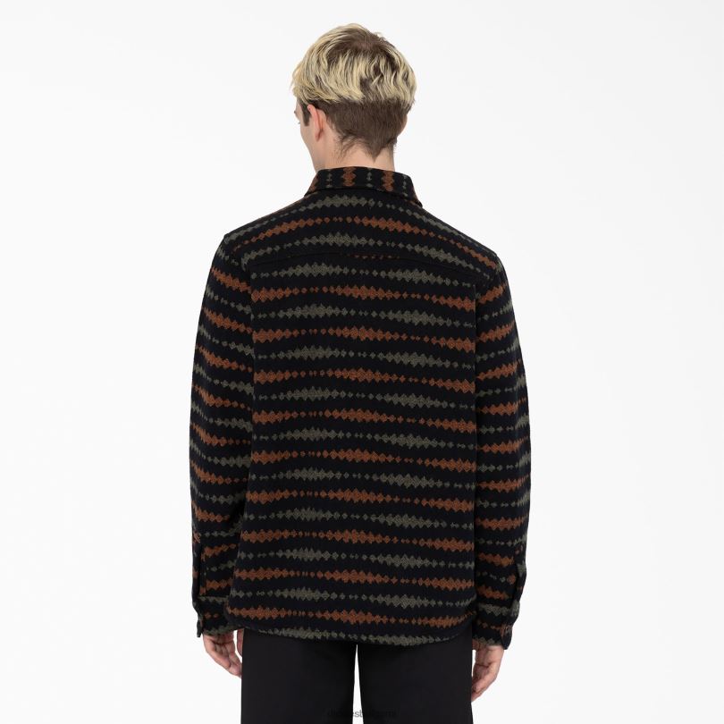 мъже Dickies риза с дълъг ръкав falkville черно/военно зелено (bmn) облекло R2PH8939