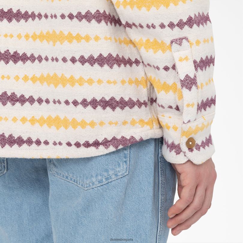 мъже Dickies риза с дълъг ръкав falkville екрю/грозде (egd) облекло R2PH8940