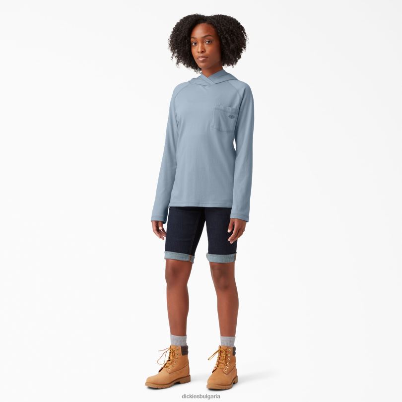 Жени Dickies слънчева тениска с охлаждащо действие мъгливо синьо (fe) облекло R2PH81663