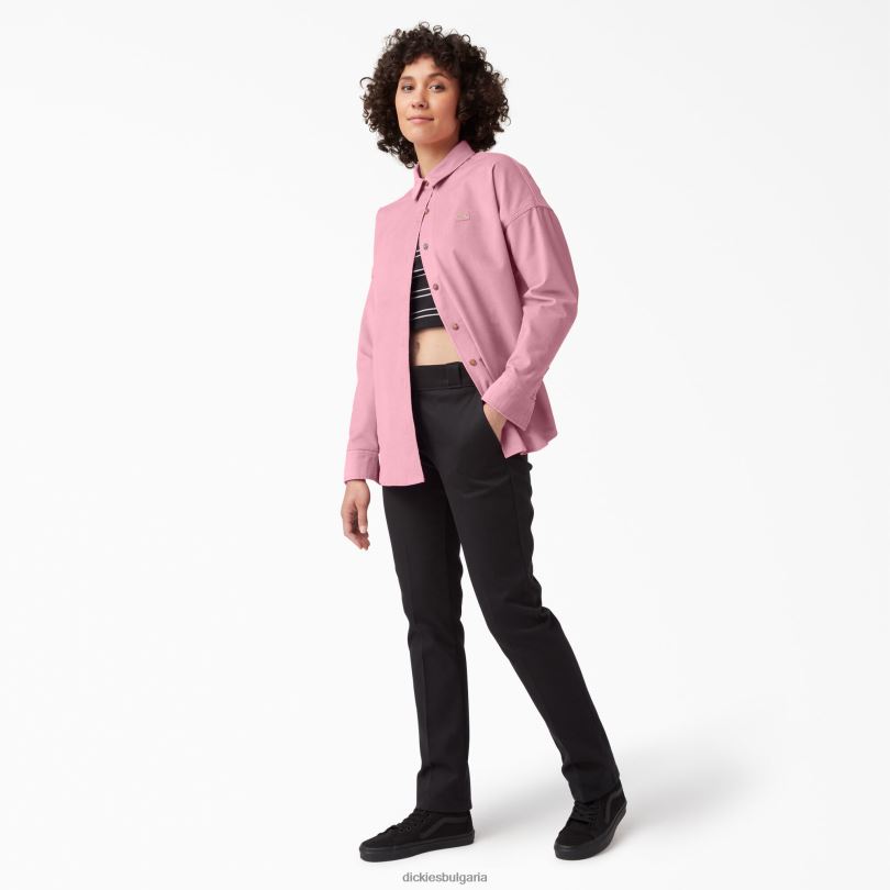 Жени Dickies огромна рипсена риза halleville напръстник (f2g) облекло R2PH82185