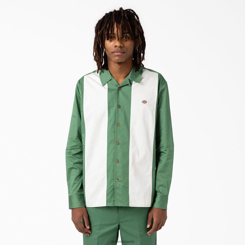 мъже Dickies риза с дълъг ръкав westover тъмен бръшлян (d2i) облекло R2PH8838