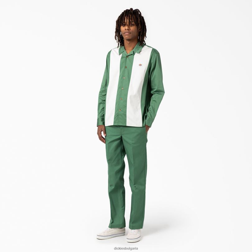 мъже Dickies риза с дълъг ръкав westover тъмен бръшлян (d2i) облекло R2PH8838