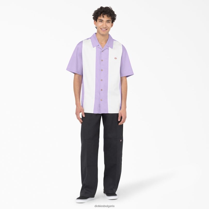 мъже Dickies риза с къс ръкав westover лилава роза (ur2) облекло R2PH8785