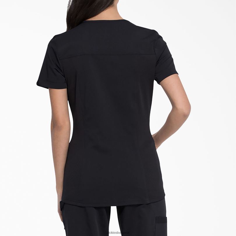 Жени Dickies Balance mock wrap Scrub Top черно (черно) облекло R2PH82536