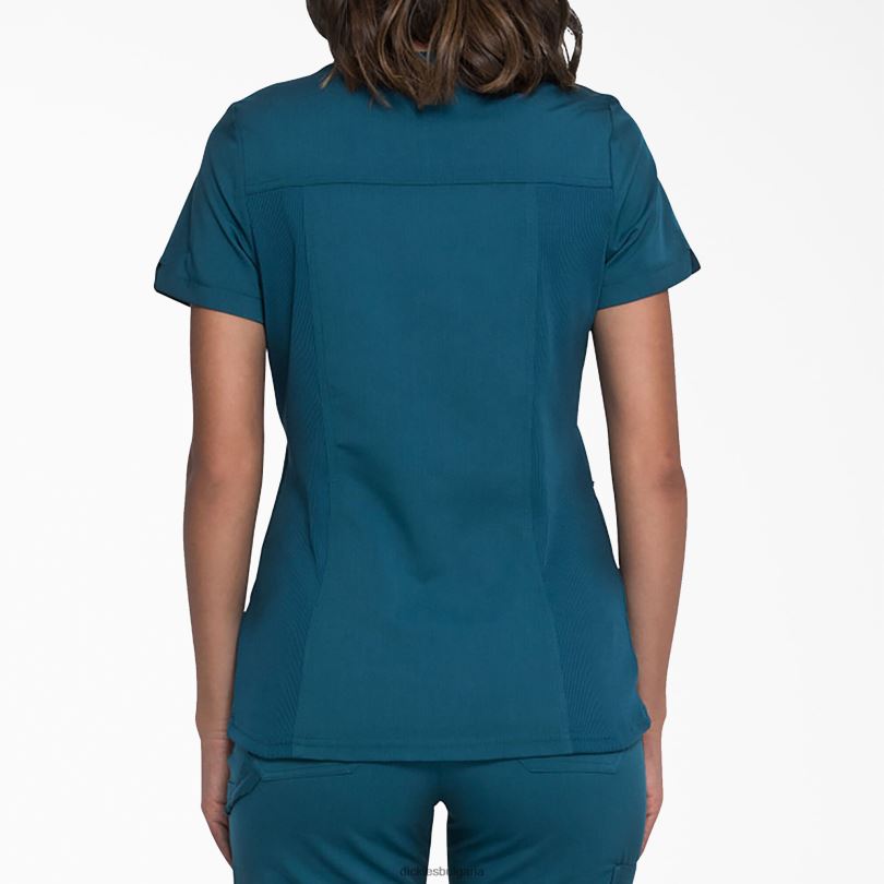 Жени Dickies Balance mock wrap Scrub Top карибско синьо (crb) облекло R2PH82538