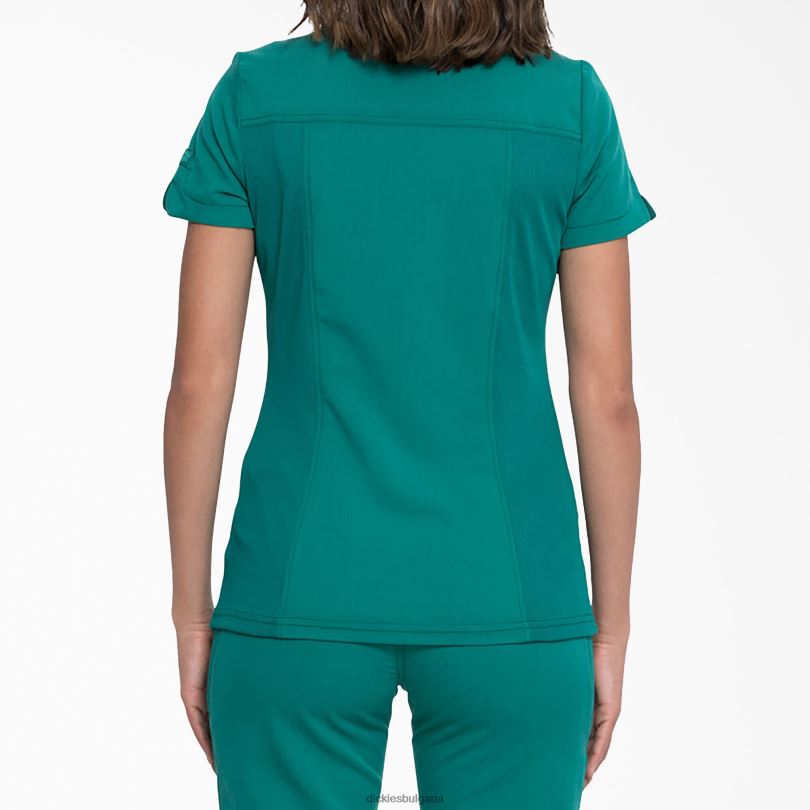 Жени Dickies Balance mock wrap Scrub Top ловец зелено (htr) облекло R2PH82539