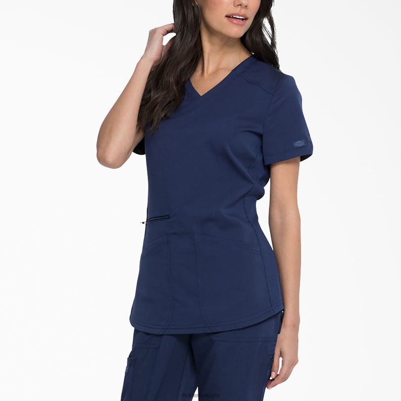 Жени Dickies Balance mock wrap Scrub Top морско синьо (nvy) облекло R2PH82540