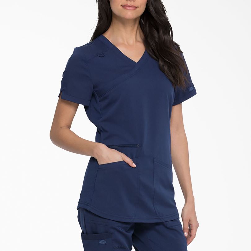 Жени Dickies Balance mock wrap Scrub Top морско синьо (nvy) облекло R2PH82540