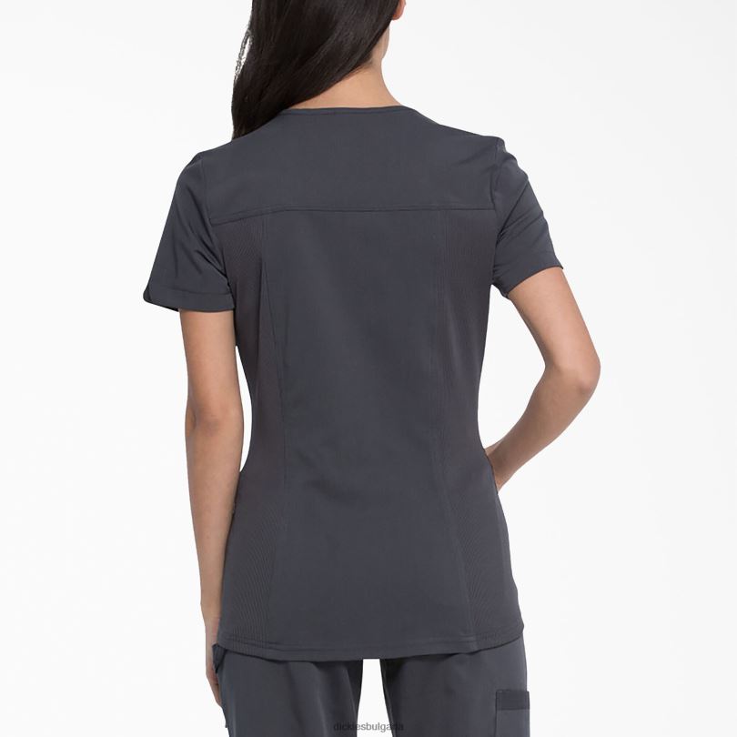 Жени Dickies Balance mock wrap Scrub Top калаено сиво (pew) облекло R2PH82541