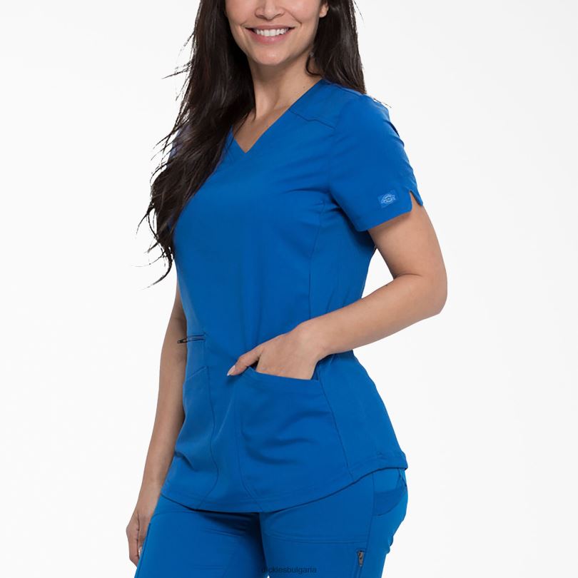 Жени Dickies Balance mock wrap Scrub Top кралско синьо (rb) облекло R2PH82542