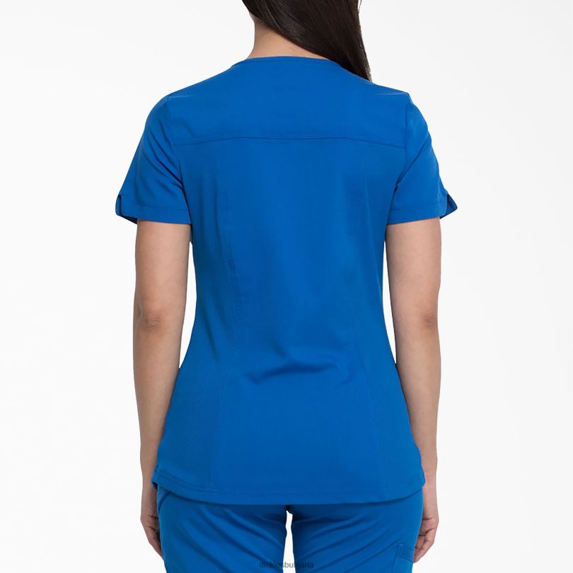 Жени Dickies Balance mock wrap Scrub Top кралско синьо (rb) облекло R2PH82542