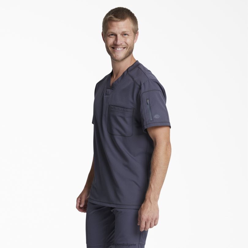 мъже Dickies dynamix горнище с v-образно деколте и джоб с цип калаено сиво (pew) облекло R2PH81253