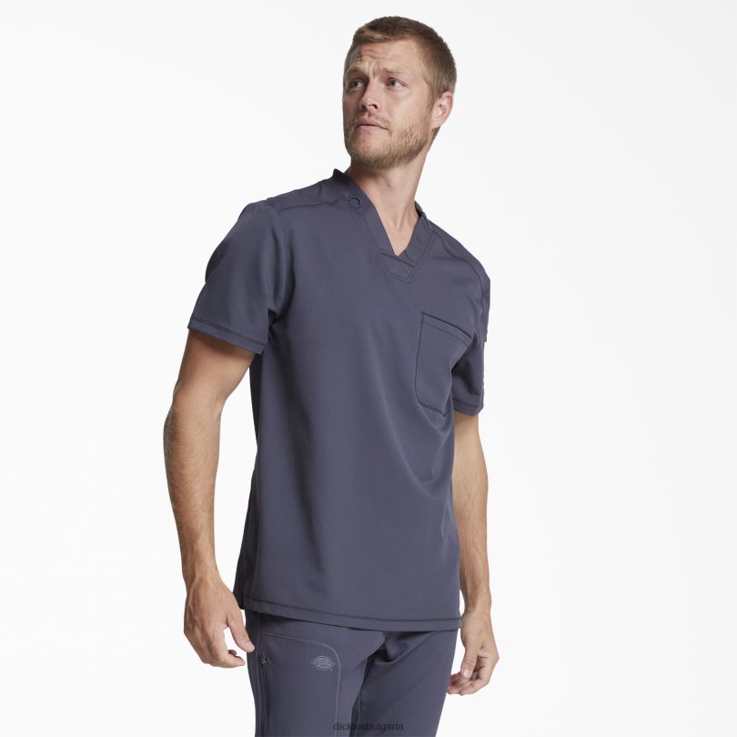 мъже Dickies dynamix горнище с v-образно деколте и джоб с цип калаено сиво (pew) облекло R2PH81253
