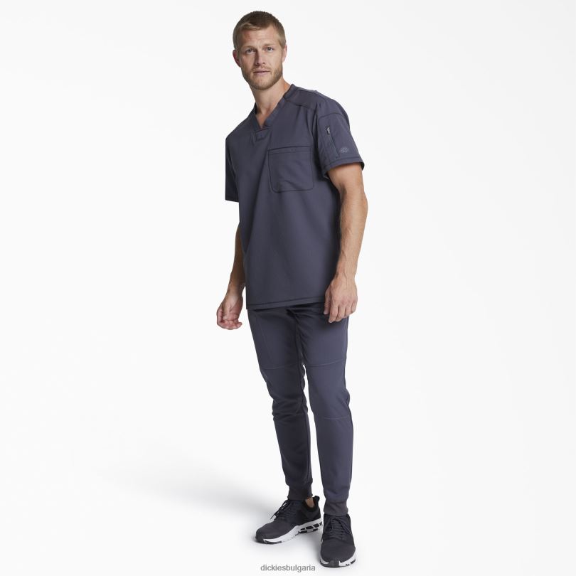 мъже Dickies dynamix горнище с v-образно деколте и джоб с цип калаено сиво (pew) облекло R2PH81253
