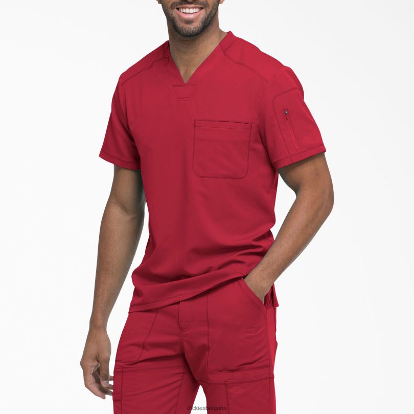 мъже Dickies dynamix горнище с v-образно деколте и джоб с цип червено (rd) облекло R2PH81255
