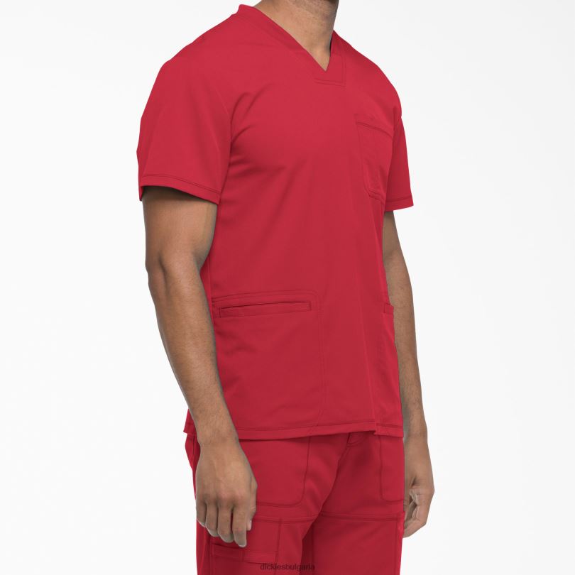 мъже Dickies dynamix горна част с v-образно деколте червено (rd) облекло R2PH81358