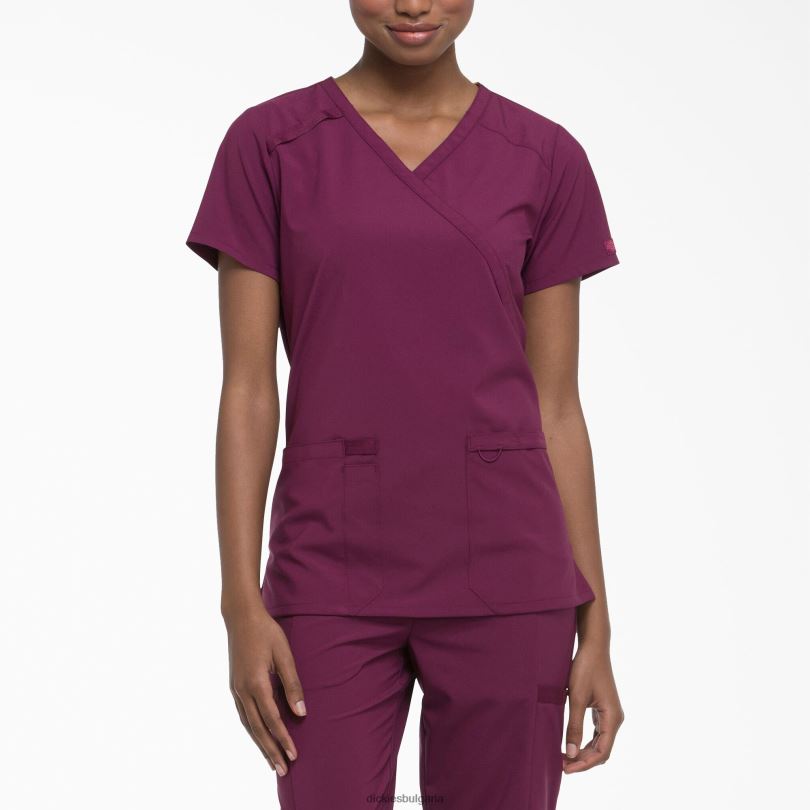 Жени Dickies eds Essentials mock wrap скраб топ вино (спечеля) облекло R2PH82643