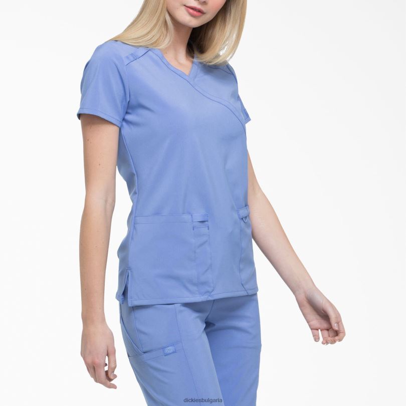 Жени Dickies eds Essentials mock wrap скраб топ ceil blue (cbl) облекло R2PH82634