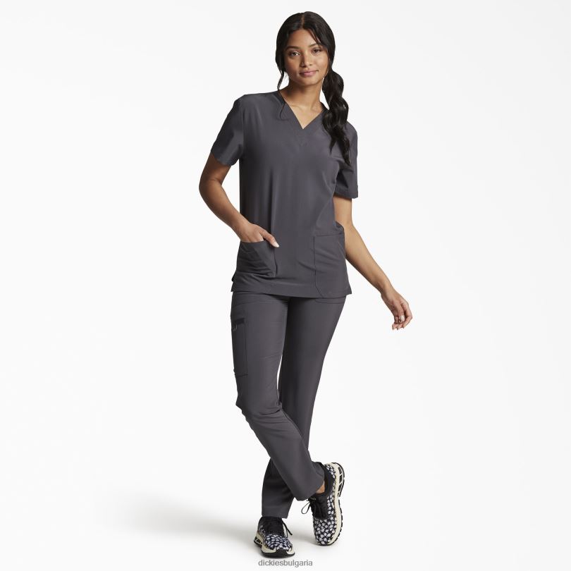 мъже Dickies унисекс eds Essentials скраб горна част с v-образно деколте калаено сиво (pew) облекло R2PH81405