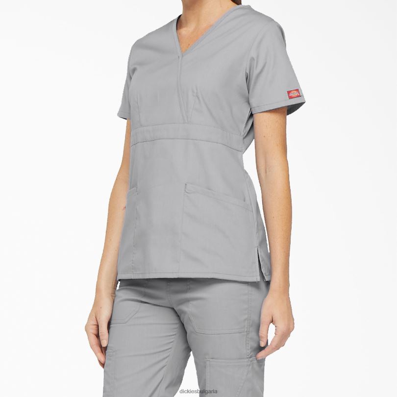 Жени Dickies eds signature mock wrap скраб топ сив (gy) облекло R2PH82619