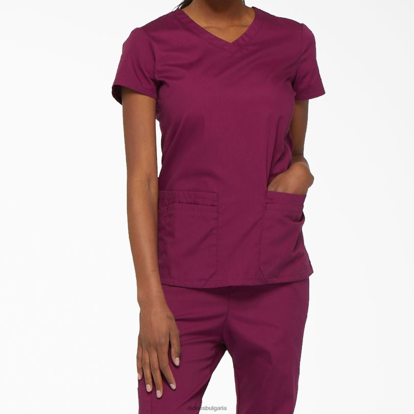 Жени Dickies eds signature v-образно деколте и слот за писалка вино (спечеля) облекло R2PH82422