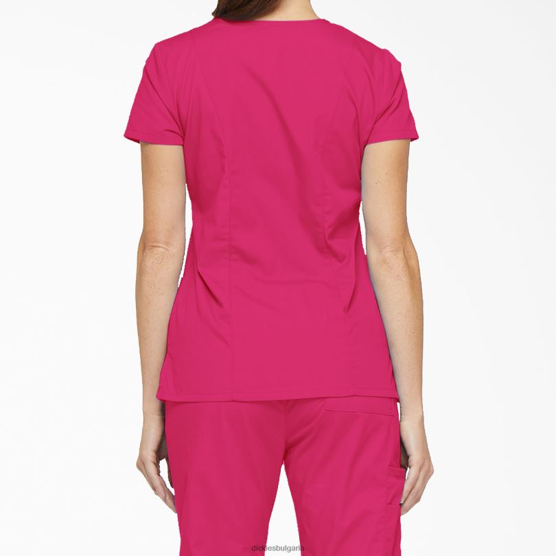 Жени Dickies eds signature v-образно деколте и слот за писалка горещо розово (hpk) облекло R2PH82415