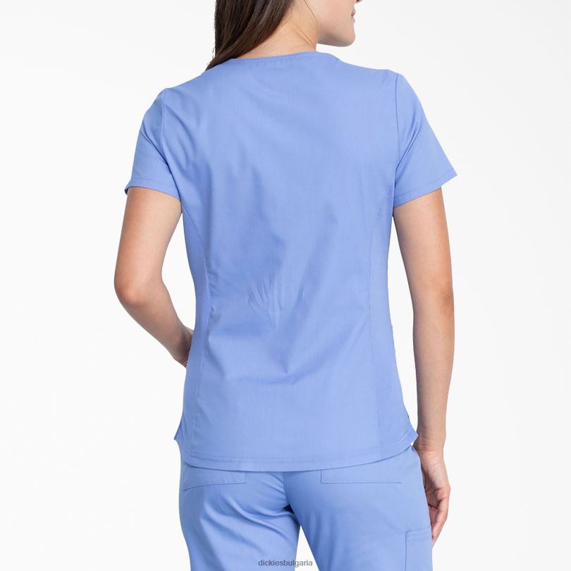 Жени Dickies eds фирмено горнище с v-образно деколте ceil blue (cbl) облекло R2PH82593