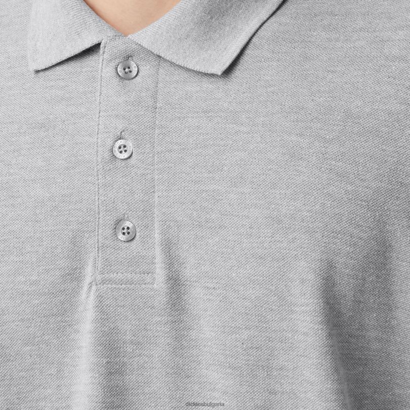 мъже Dickies поло с къс ръкав с пике за възрастни хедър сиво (hg) облекло R2PH8665