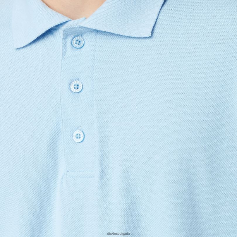 мъже Dickies поло с къс ръкав с пике за възрастни светло синьо (lb) облекло R2PH8666