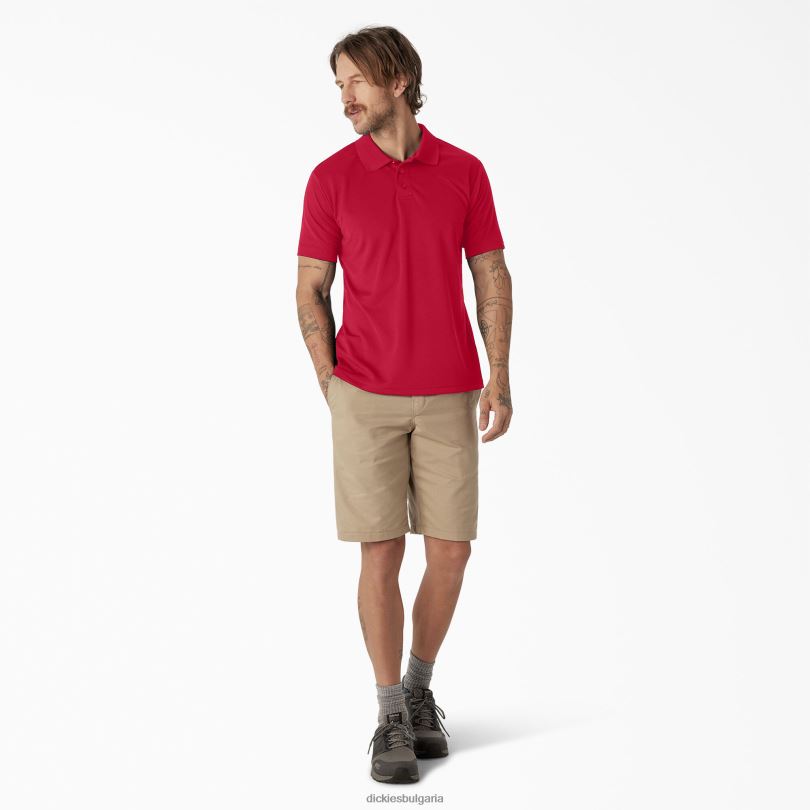 мъже Dickies поло риза с къс ръкав ябълково червено (lr) облекло R2PH8672
