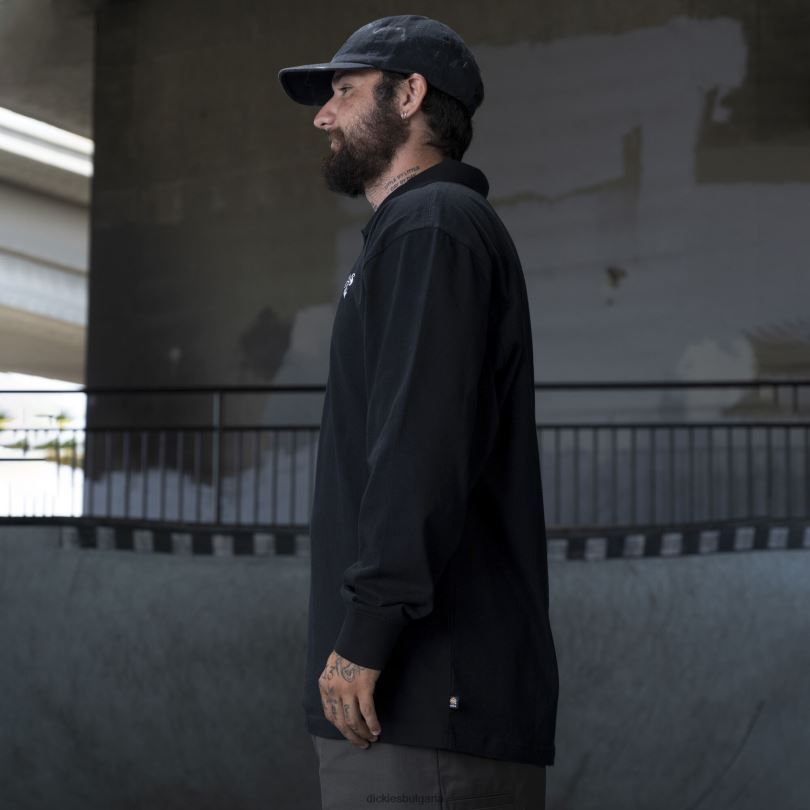 мъже Dickies поло с дълъг ръкав ronnie sandoval черно (kbk) облекло R2PH8879